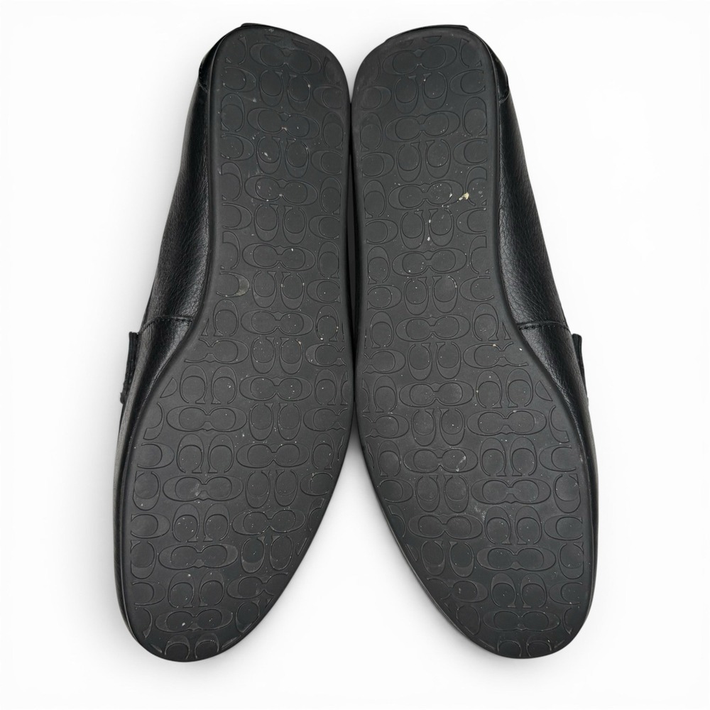 Coach Men's Loafers Size 11 D Black Leather Signature Jacquard Penny - Picture 10 of 10